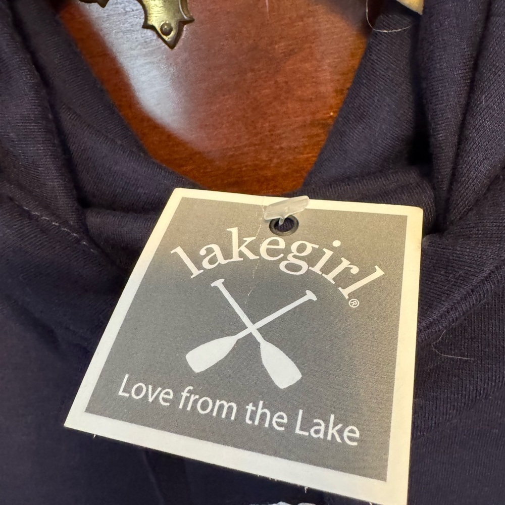 Navy Cowl Neck Long Sleeve Tee lakegirl brand - Picture 3 of 6
